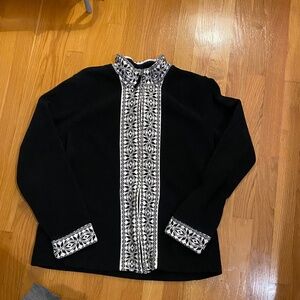 L.L Bean Vintage Fleece Christmas Sweater 90s Sz L